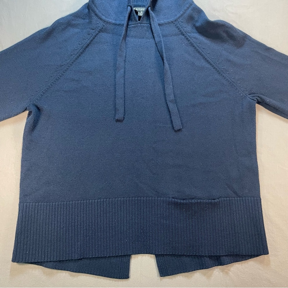 Athleta Verona Knit Merino Wool Blend Hoodie Sweater; Navy - Womens Small - Picture 6 of 16